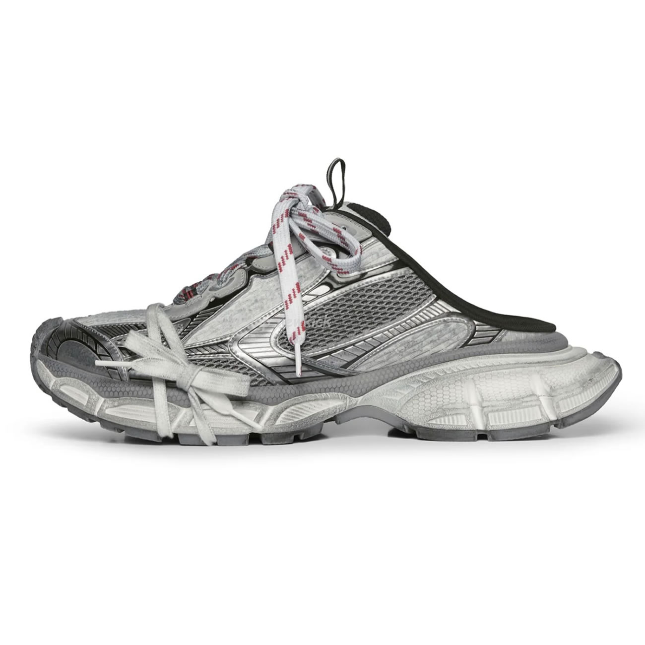 Balenciaga 3xl Mule Monocolor Mesh Rub Black White Eggshell Grey Red Bal Worn Out (2) - www.newkick.vip